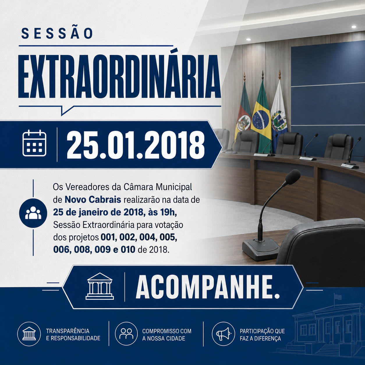 Sessão Extraordinária 25.01.2018